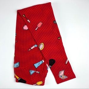 Lularoe red background make up pattern leggings TC